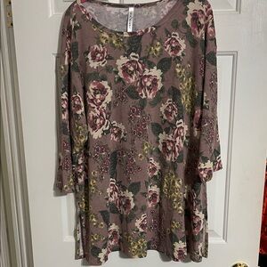 Floral Rose Women's Tunic Top